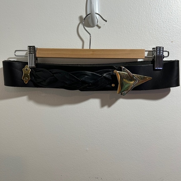 Hand Crafted Accessories - Black leather belt size S/M